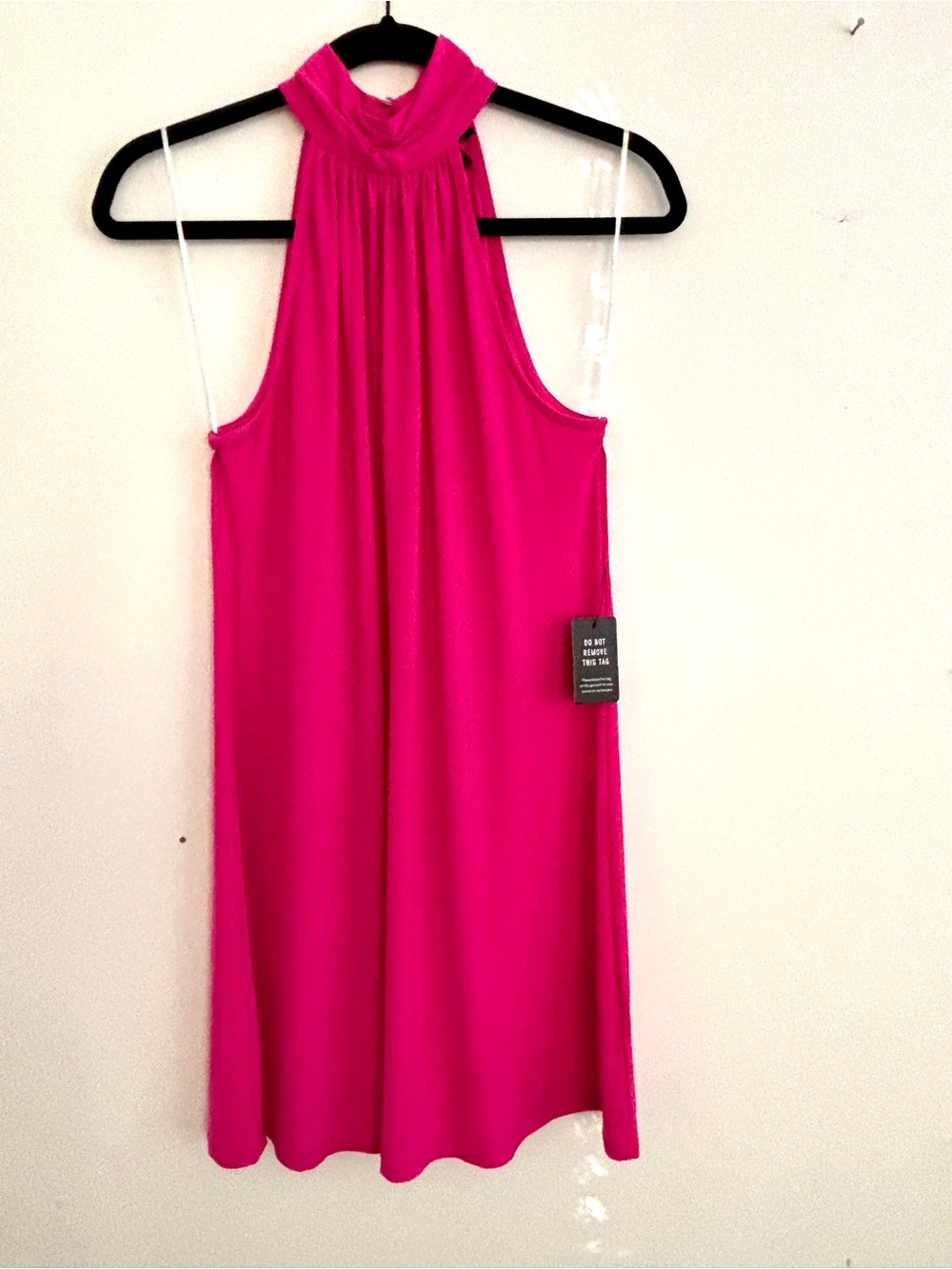 💖 NWT Express Fuchsia Pink Halter Neck Swing Mini Dress - Size S